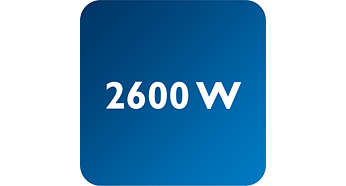 Moc 2600 W zapewnia szybkie nagrzewanie się i skuteczną pracę