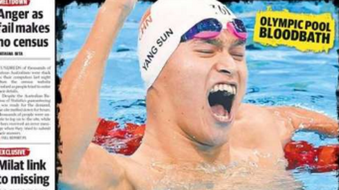 Australijski dziennik wprost oskarża chińskiego zawodnika Sun Yanga o doping. Zawodnik ma na swoim koncie dopingową wpadkę, ale chińska federacja okazała się dla niego wyjątkowo łaskawa. Jeden z australijskich pływaków mówi, że Sun bierze tak dużo zakazanych środków, że sika na purpurowo. Tytuł tekstu to 