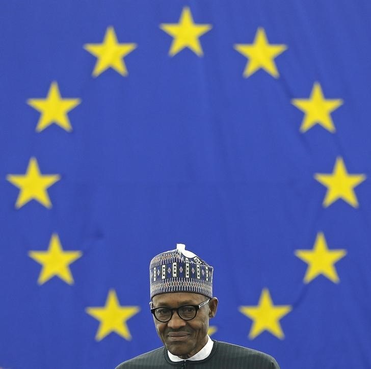 Nigeria's President Muhammadu Buhari arrives to address the European Parliament in Strasbourg, France, February 3, 2016. REUTERS/Vincent Kessler