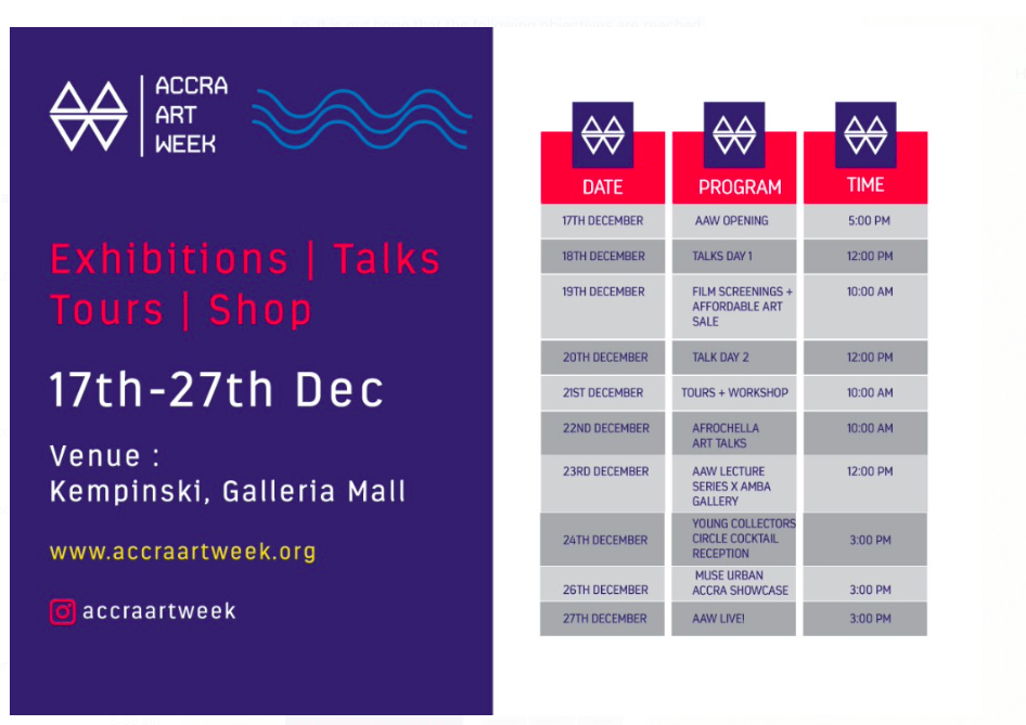 Accra Arts Week holds December 17-27