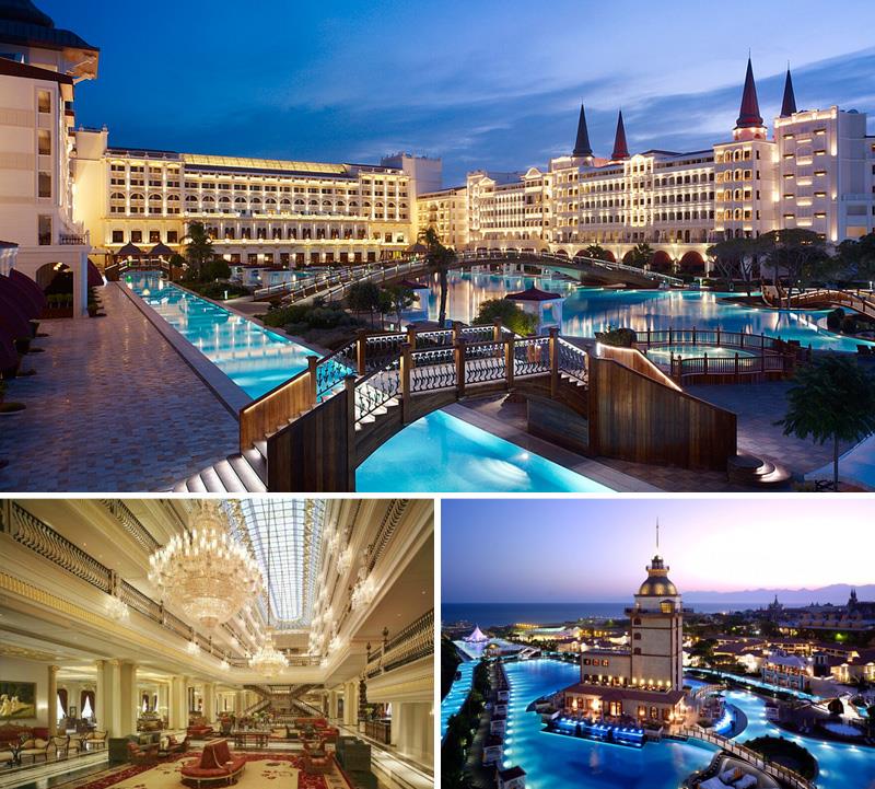 8. Mardan Palace. Położony w tureckiej Antylyi hotel został zbudowany przez byłego właściciela Czerkizowskiego Bazaru (największego w europejskiej Rosji centrum drobnego handlu, zamkniętego w 2009 r.) - Telmana Ismaiłowa. Mardan Palace uważany jest za naj