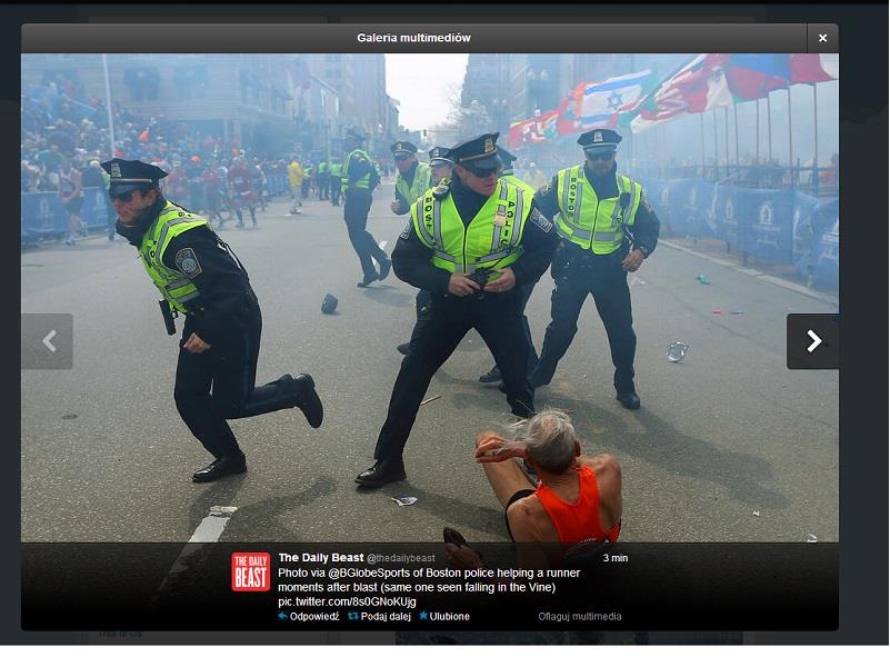 Zamach Boston Twitter policja