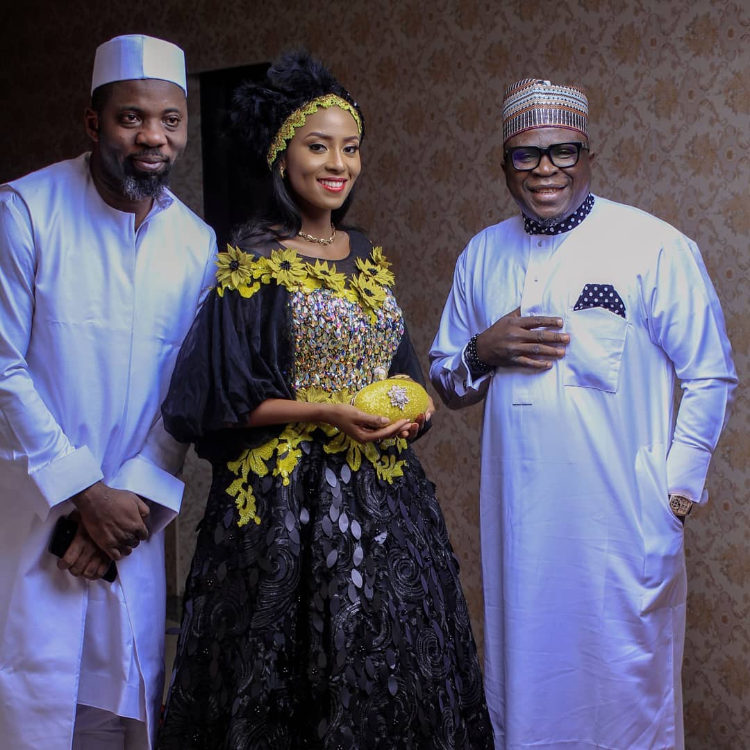 The CEO of BON Awards, Seun Oloketuyi with BON Awards 2019 hosts, Maryam Booth and Gbenga Adeyinka 1st. [BON Awards]