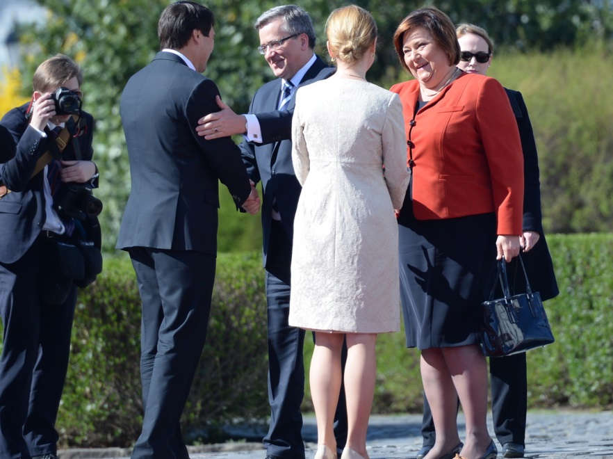 Anna i Bronisław Komorowscy oraz Janos Ader i Anita Herczegh