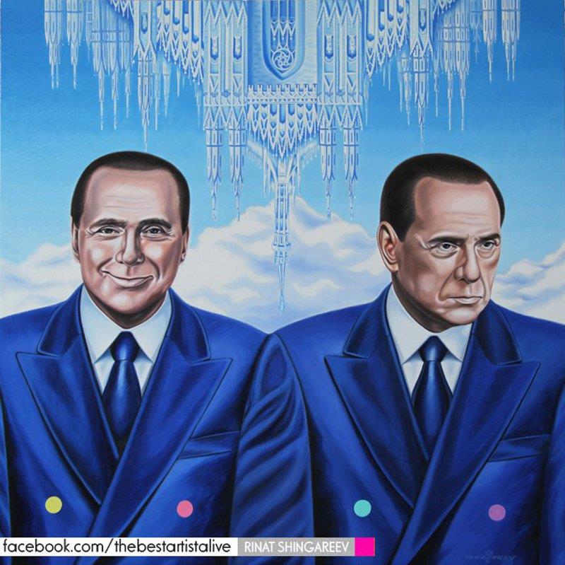 Silvio Berlusconi rys. Rinat Shingareev
