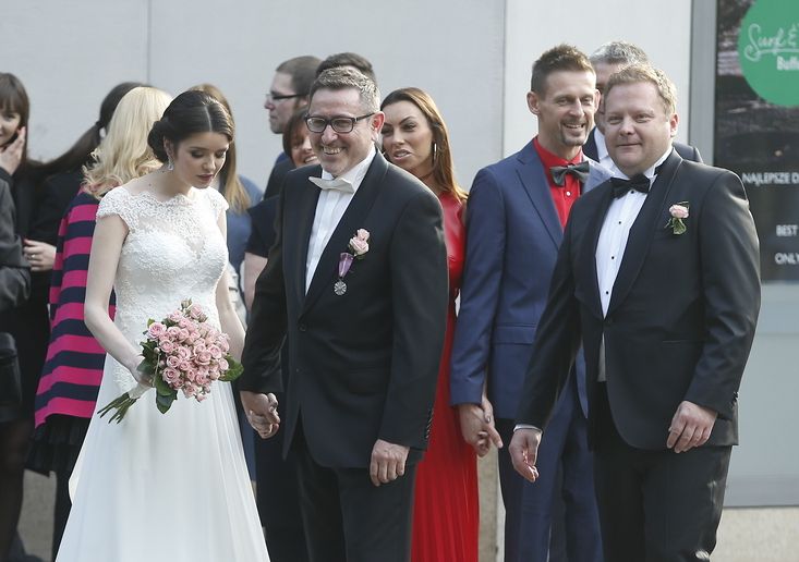 Michał Wójcik z partnerką