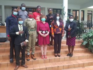 Ms Catriona Laing, British High Commissioner to Nigeria and some persons with disability seeking Chevening scholarship during an orientation programme on Thursday, Sept. 24, 2020 in Abuja
