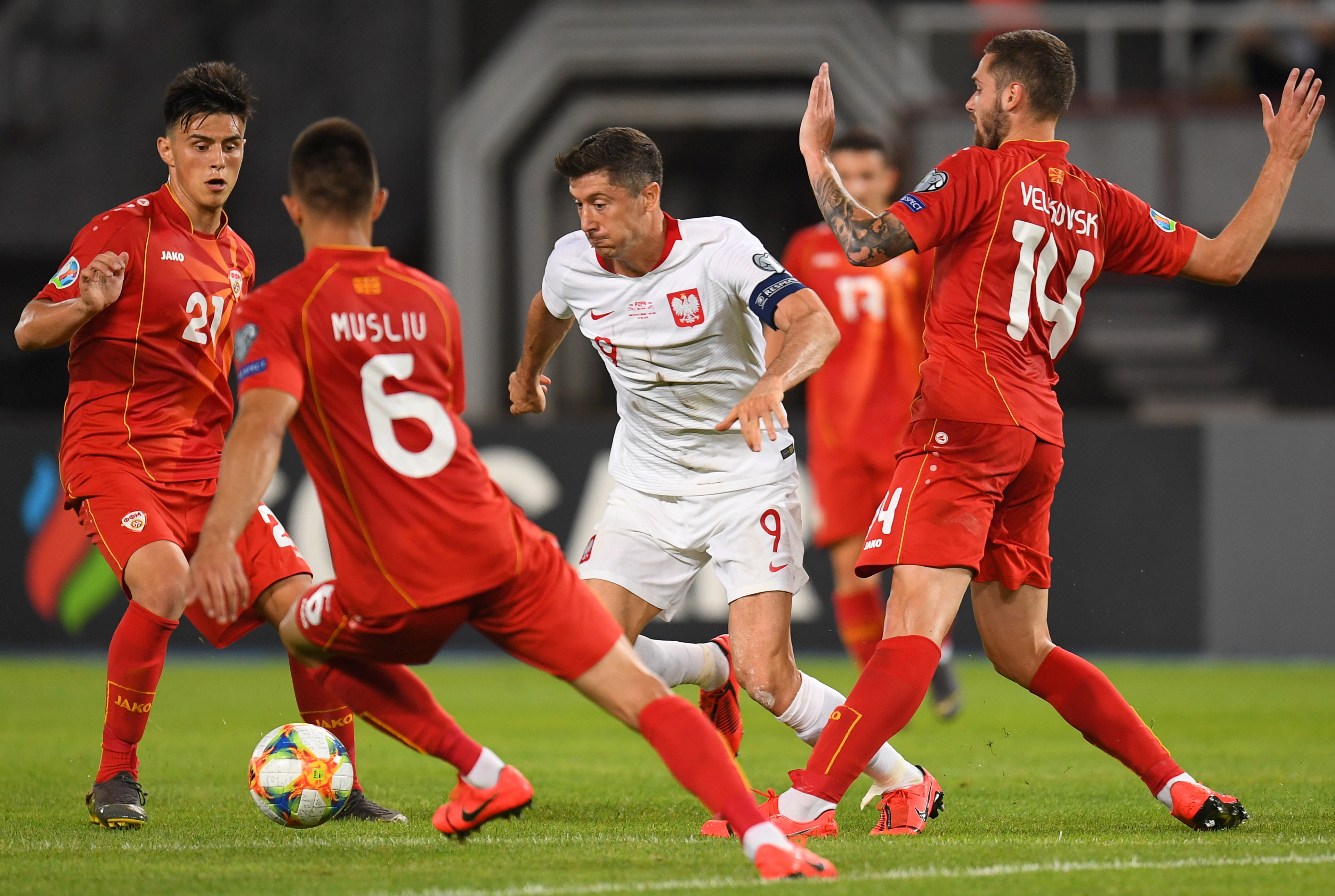 Robert Lewandowski, Eljif Elmas, Visar Musliu i Darko Velkoski