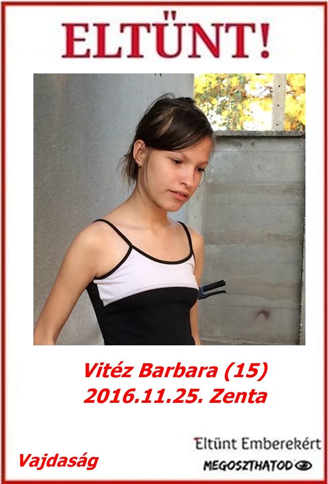 Látta valaki? Eltűnt a 15 éves Barbara, attól tartanak, hogy a Tiszába  esett - fotó - Blikk