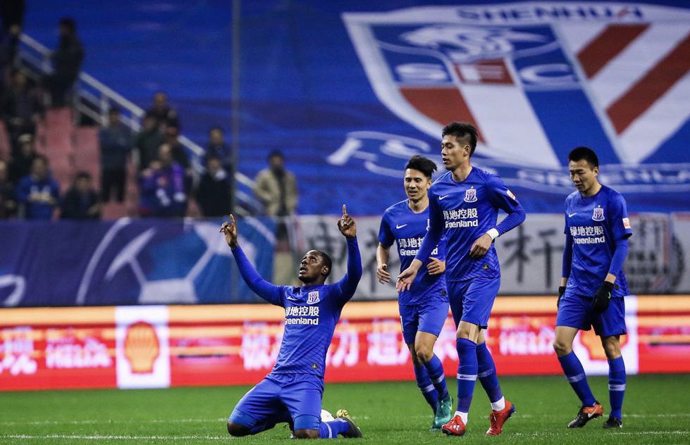 Odion Ighalo netted his first goal for Shanghai Shenhua but it was enough to prevent a loss(Twitter / Shanghai Shenhua) 