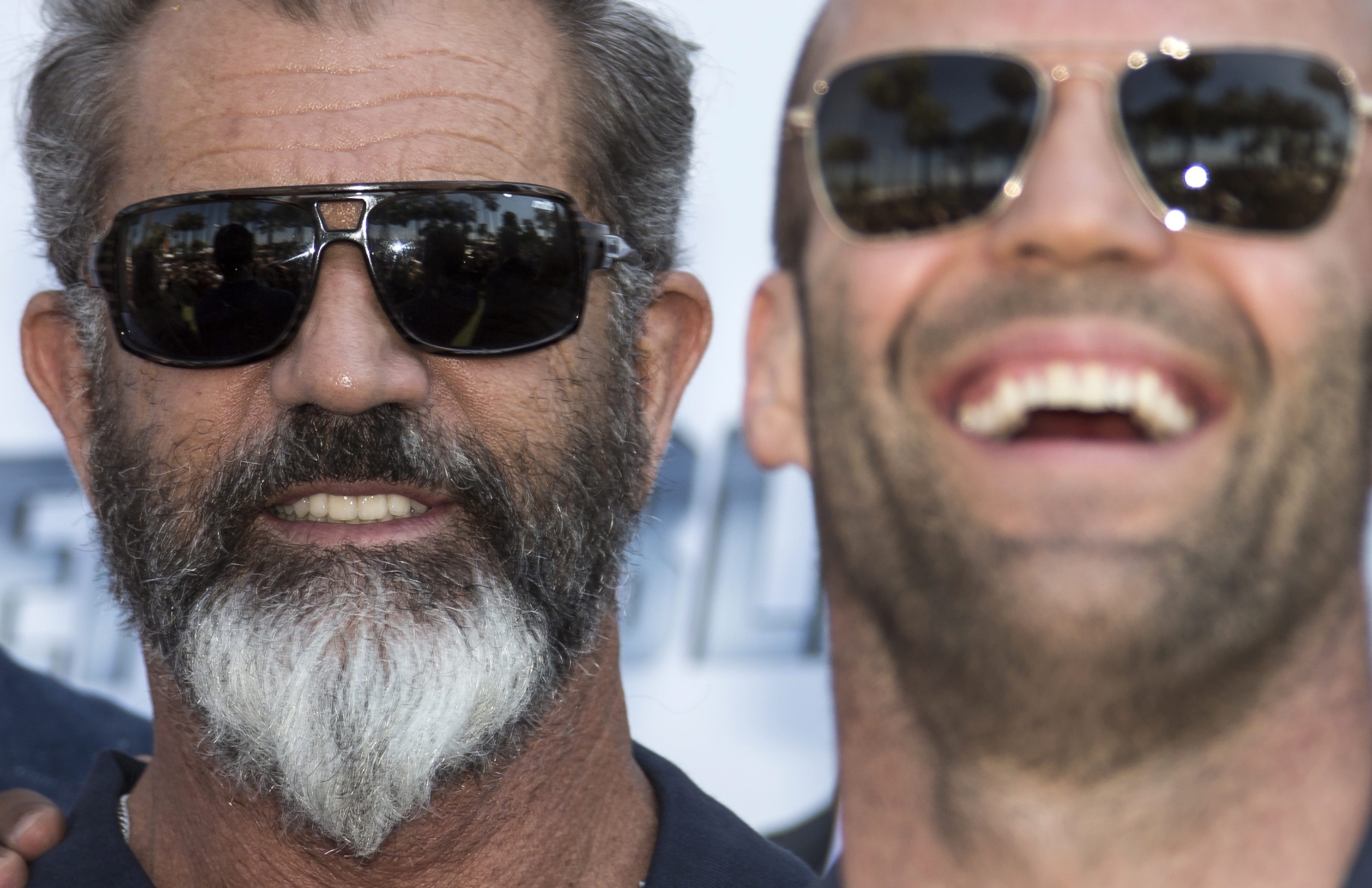 Mel Gibson i Jason Statham na promocji filmu