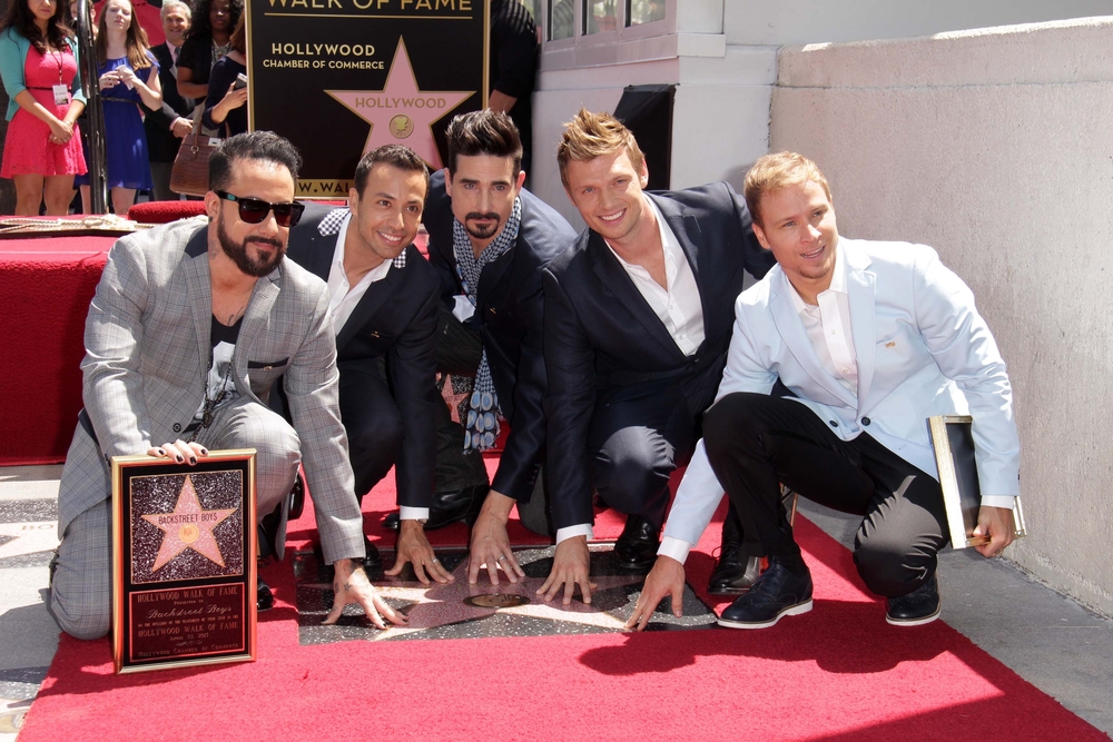 Backstreet Boys odsłaniają swoją gwiazdę na Hollywood Boulevard – kwiecień 2013 roku