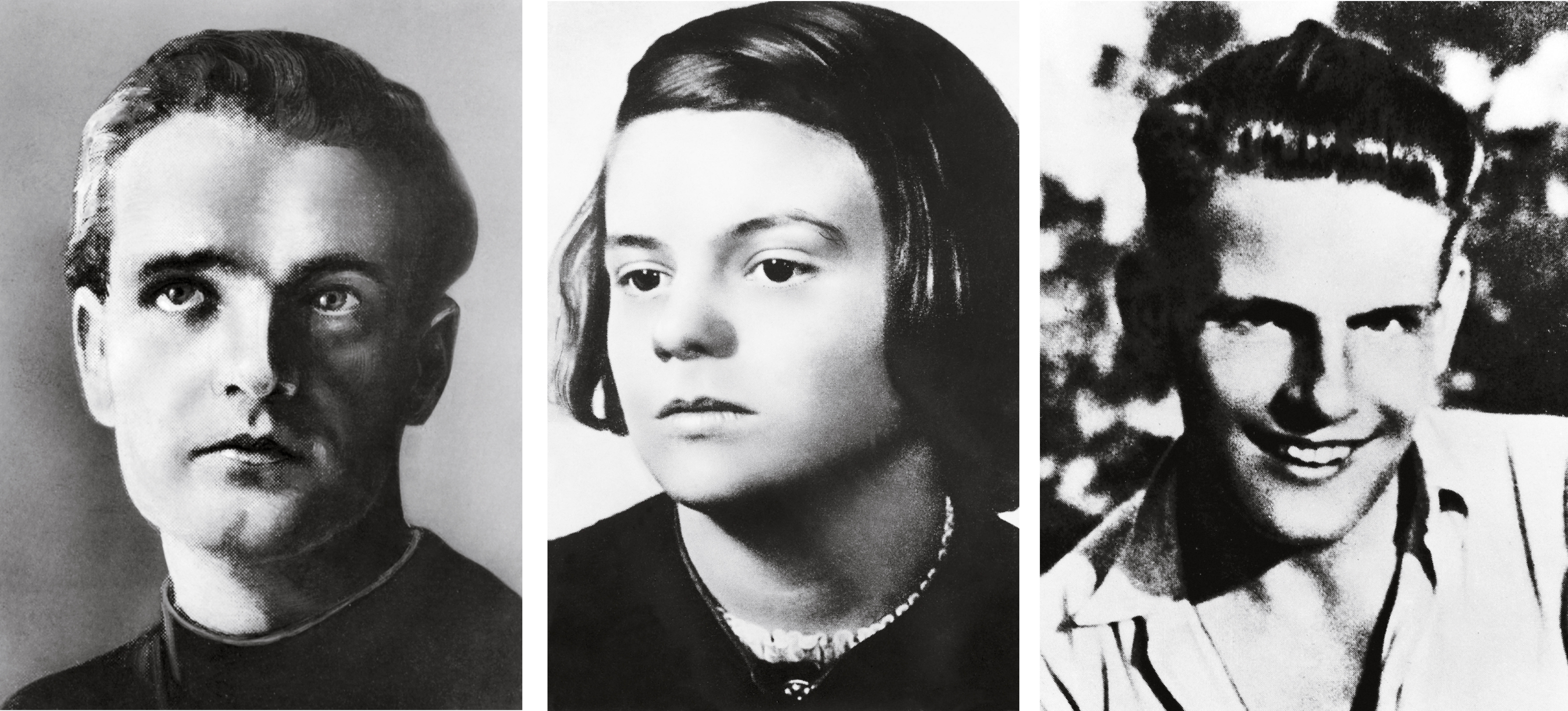 Członkowie grupy Biała Róża: rodzeństwo Hans i Sophie Schollowie oraz Christoph Probst. Zostali skazani na karę śmierci, wyrok wykonano 22 lutego 1943 r. w Monachium