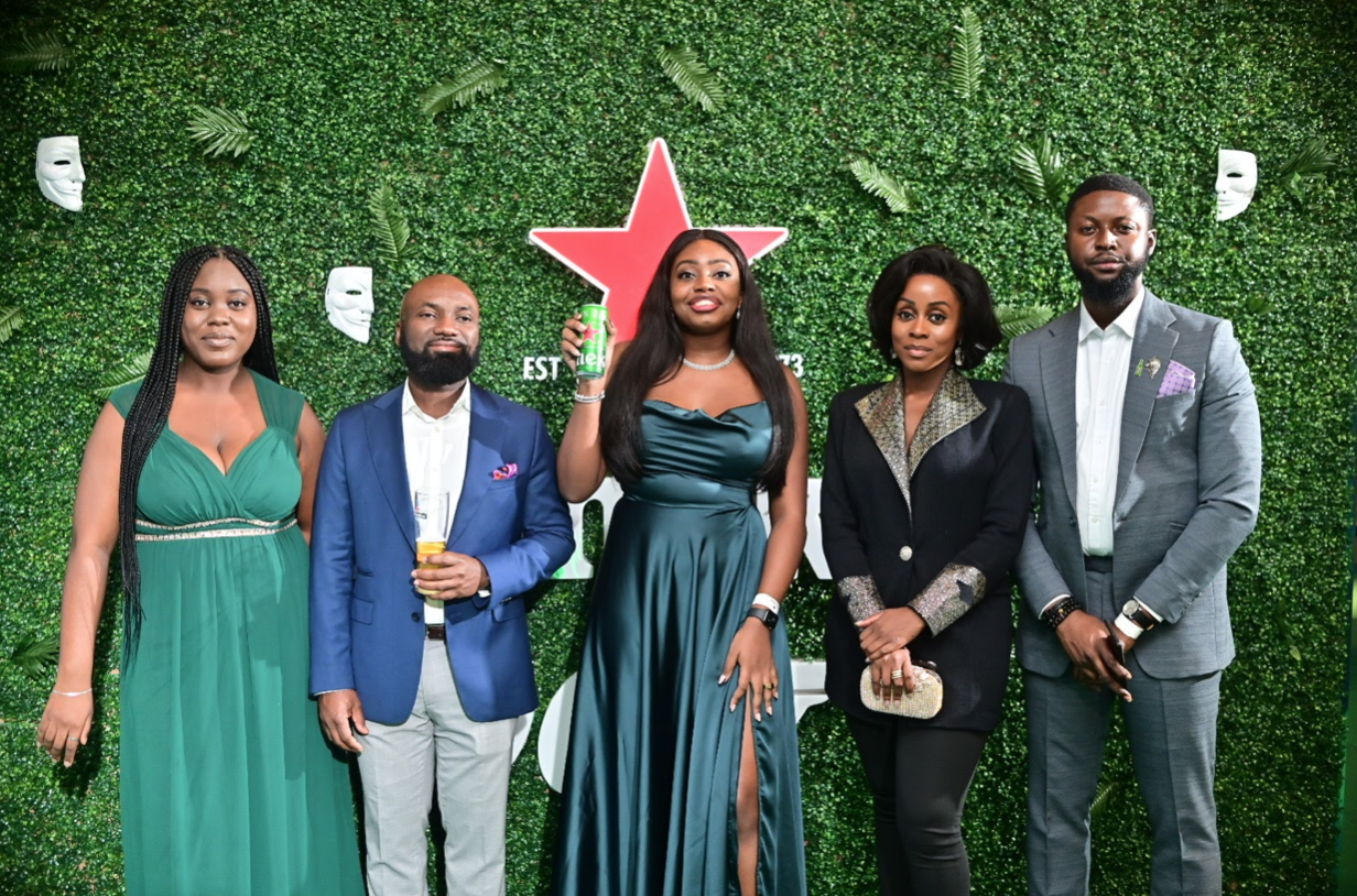 Caption: L-R: Aderoju Adeduntan, Brand Support, Heineken; Sampson Oloche, Portfolio Manager Premium Lager & Sessionable, Nigerian Breweries Plc; Aboyowa Ikpobe, Brand Manager, Heineken; Chinwe Gregegu, Senior Brand Manager, Heineken; Nnamdi Eke, Key Accounts Manager, Heineken, Nigerian Breweries Plc; At The Movie Screening of James Bond’s No Time To Die In Lagos, Last Friday.