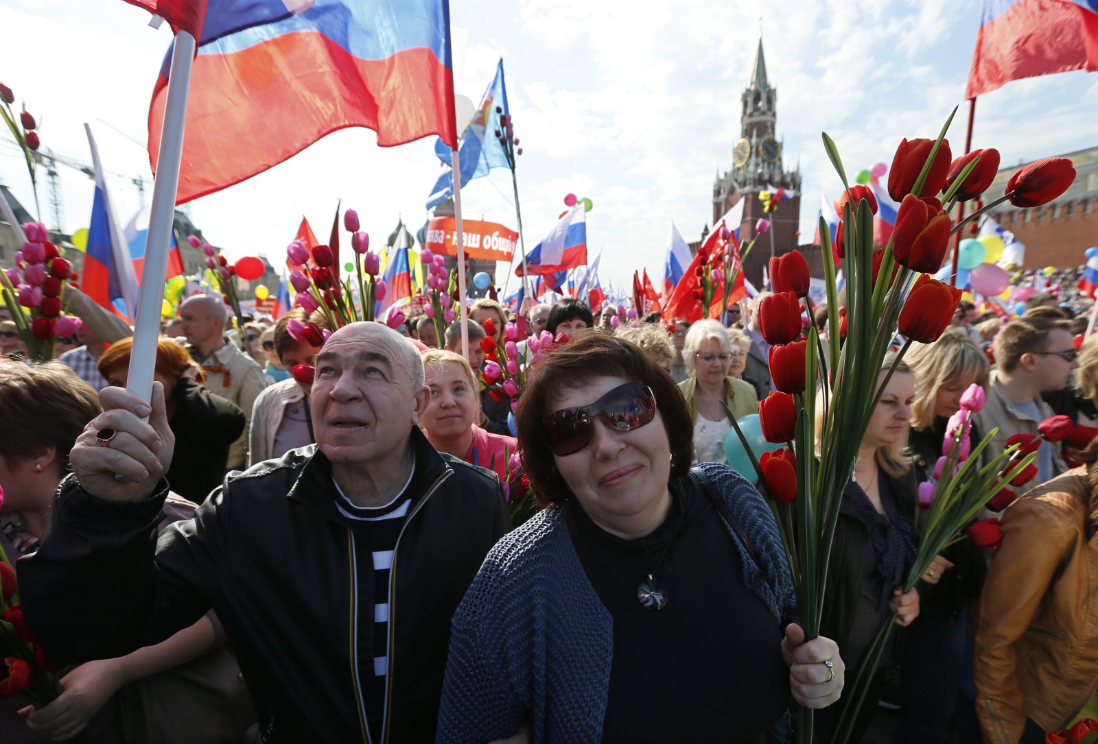 Manifestacja na Placu Czerwonym w Moskwie z okazji 1 maja