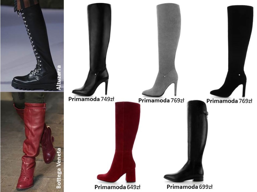 Niekwestionowanym numerem jeden są kozaki w każdej formie – od muszkieterek, poprzez kozaki na słupku i szpilce, po supermodne overknee boots – ten model będzie idealny na zmienną jesienną aurę.