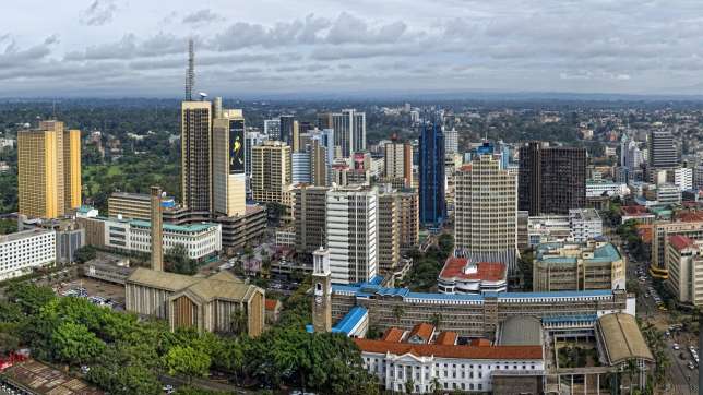 Nairobi City skyline.