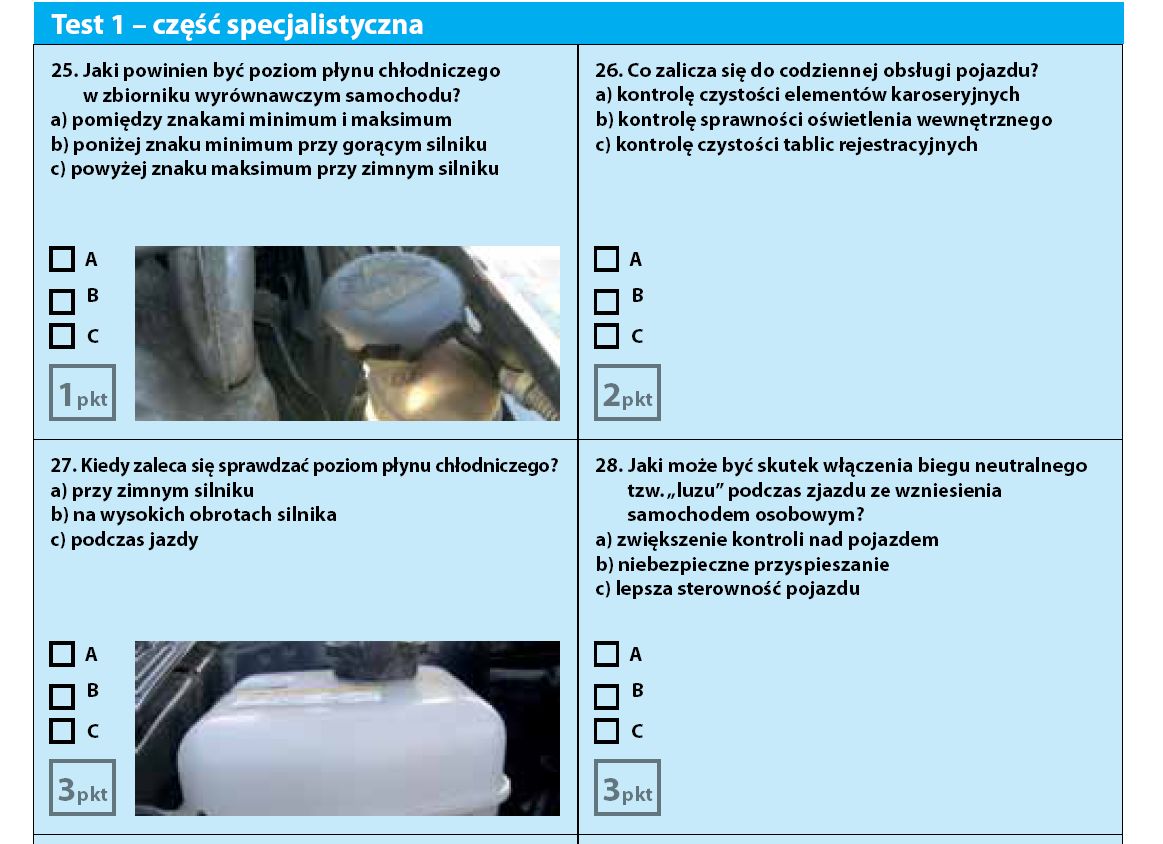Przykładowy zestaw pytań - część specjalistyczna