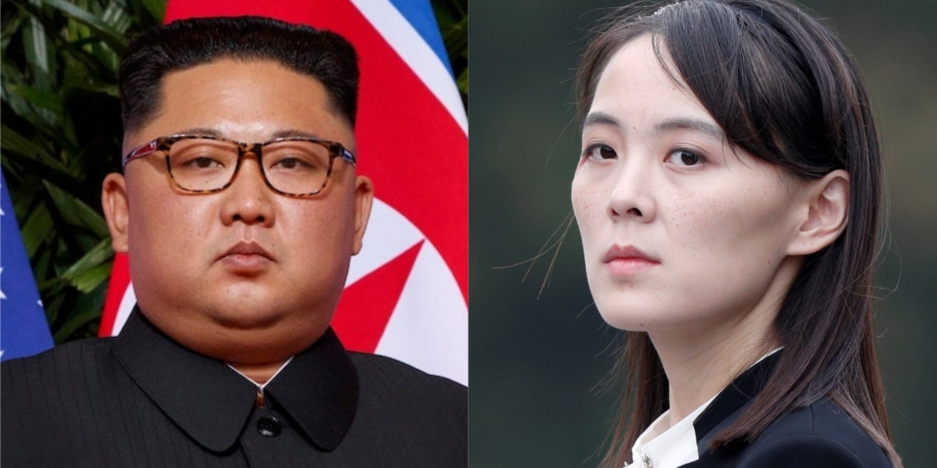 A composite image of North Korean leader Kim Jong Un and his sister Kim Yo Jong. [Image Credit: Wikimedia/BBC]