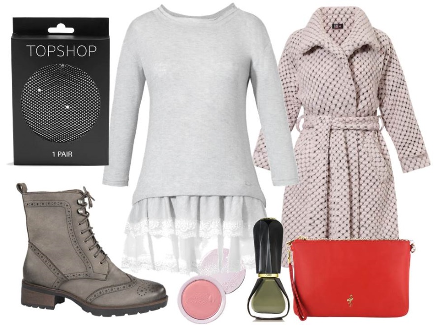 Sukienki na zimę: Sukienka i płaszcz- Midori Feminine Fashion/midori.com, buty - Caprice/caprice.pl, torebka - Menbur/menbur.pl, dodatki – TK Maxx