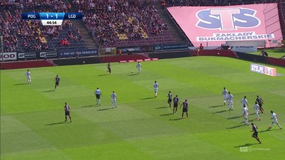 Pogoń - Lechia (1:1): Cóż za pech szczecinian! Piłka dwukrotnie trafia w poprzeczkę w... jednej akcji!