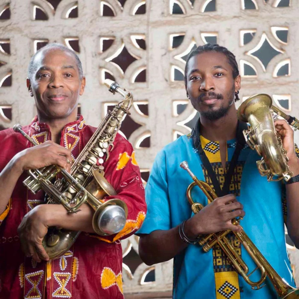 Afrobeat legend, Femi Kuti and his first son Made