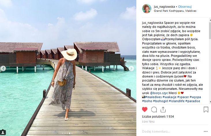 Justyna Nagłowska o wyprawie z ukochanym napisała tak: