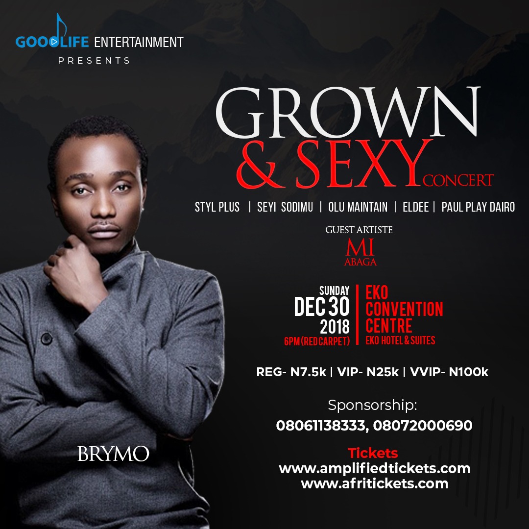 Brymo to perform at Grown & Sexy concert 2018