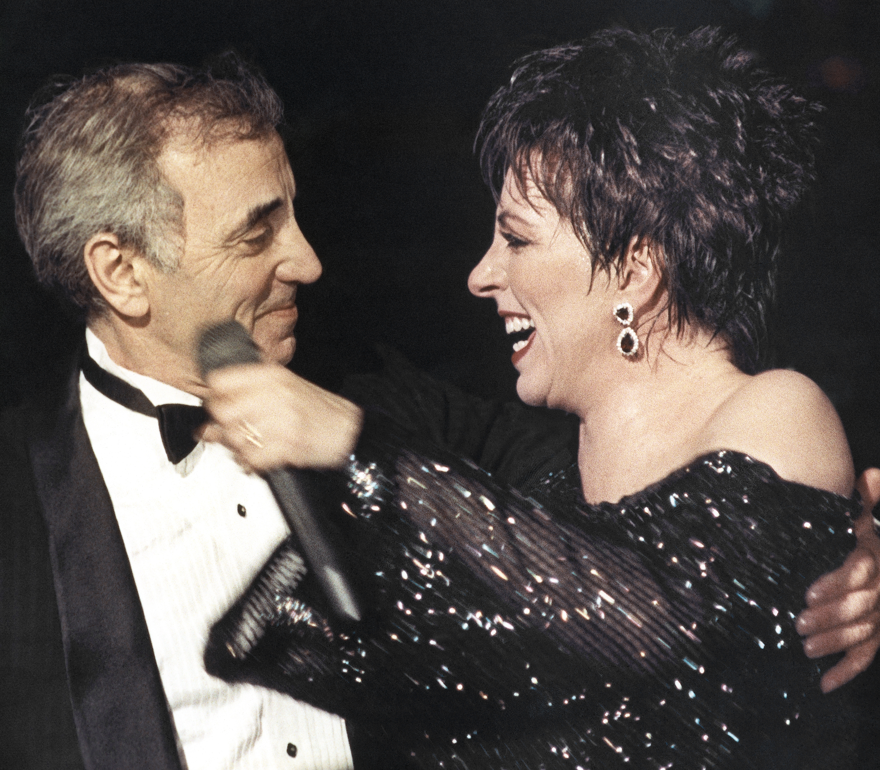 Liza Minnelli i Charles Aznavour w 1987 roku