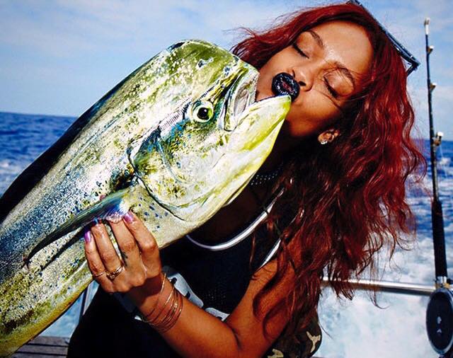 Rihanna wybrała się też na ryby