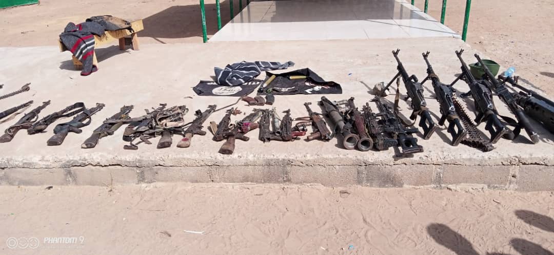 Troops kill 22 terrorists, destroy 2 gun trucks, recover arms in Borno. [Twitter/@DefenceInfoNG]