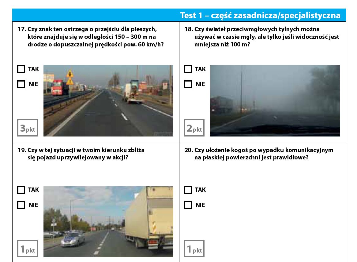 Przykładowy zestaw pytań - część zasadnicza