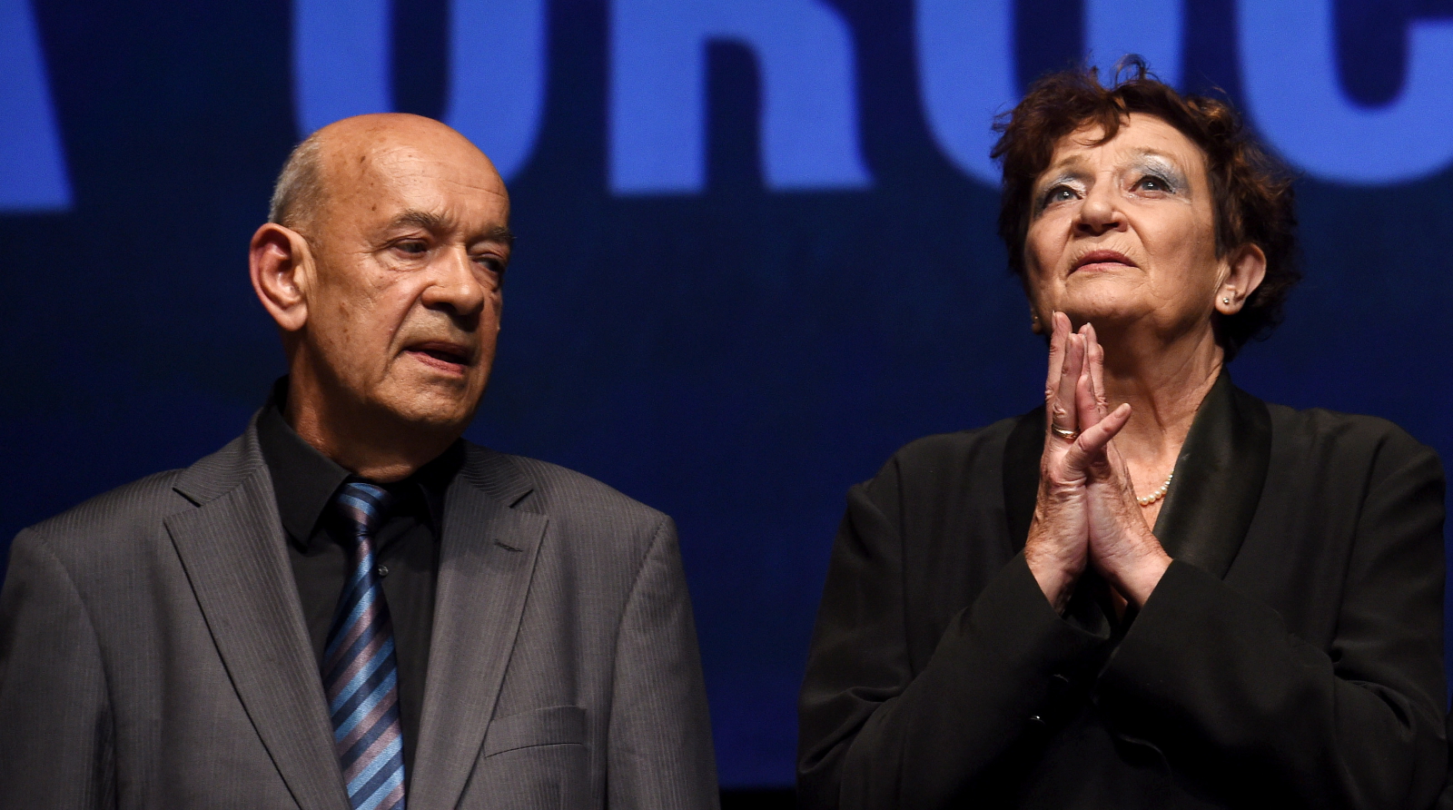 Reżyser Antoni Krauze i aktorka Ewa Dałkowska podczas premiery filmu