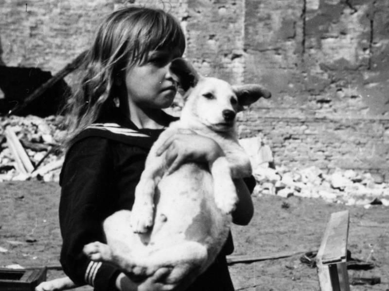 Dziewczynka ze swoim ukochanym psem, Warszawa 1939 IPN/Kolekcja Juliena Bryana