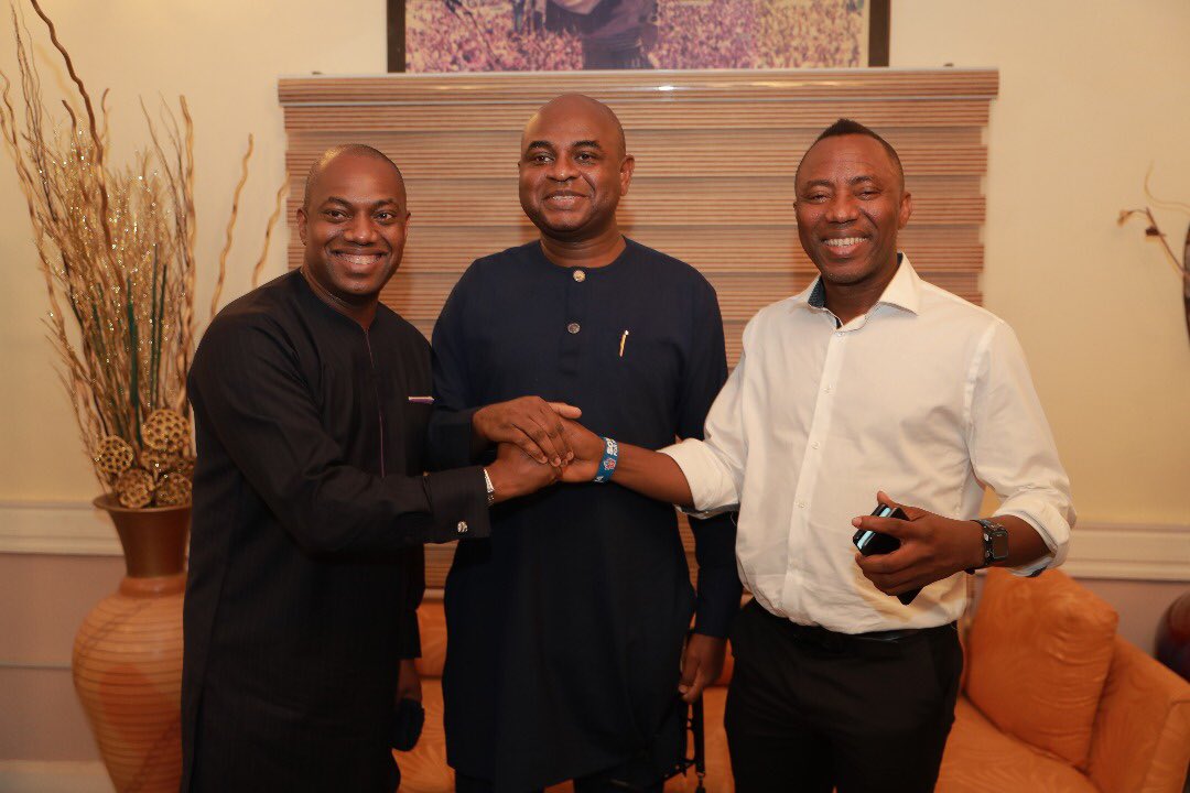 L-R: Fela Durotoye, Kingsley Moghalu, and Omoyele Sowore