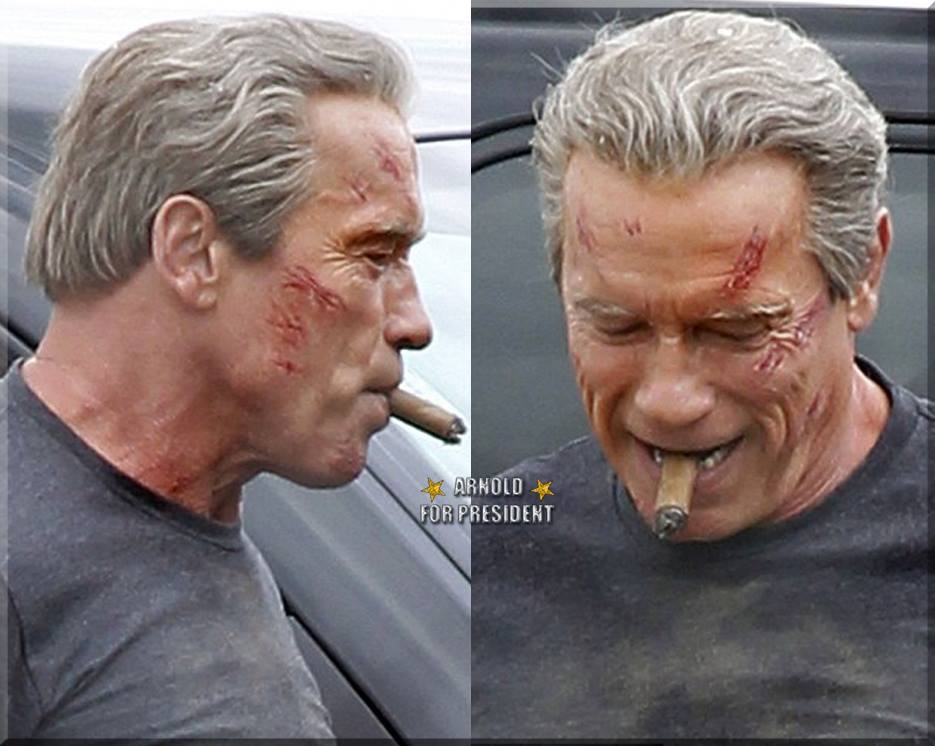 Arnold Schwarzenegger na planie filmu