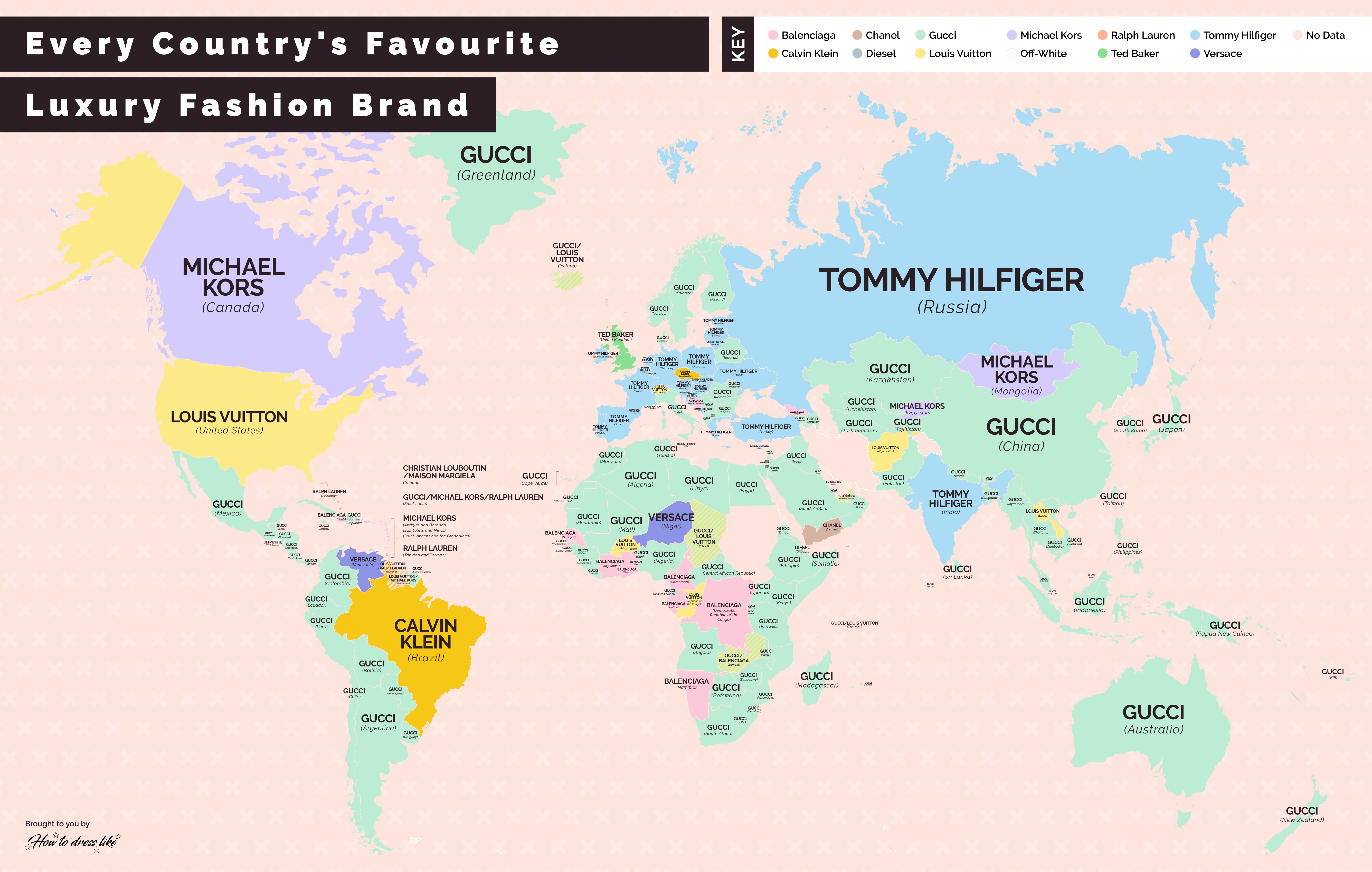 Tommy Hilfiger, Gucci, Calvin Klein - mapa ulubionych domów mody na świecie  - Noizz