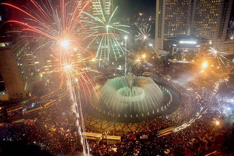 Sylwester 2009 Powitanie Nowego Roku w Dżakarcie Indonesia