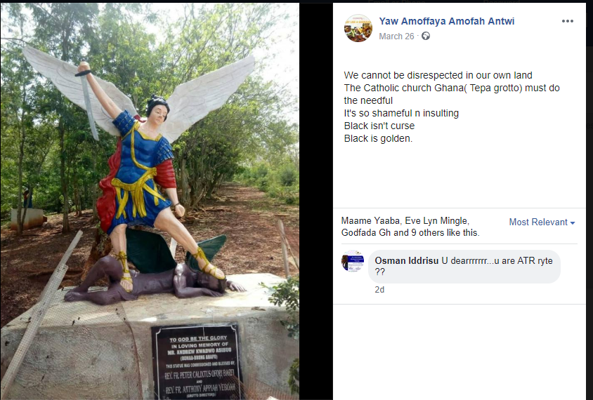 This ‘racist’ statue of the Catholic Church in Ghana is causing anger among citizens