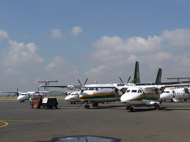 Planes parked at wilson airport. (Gorillas & East Africa Safari)