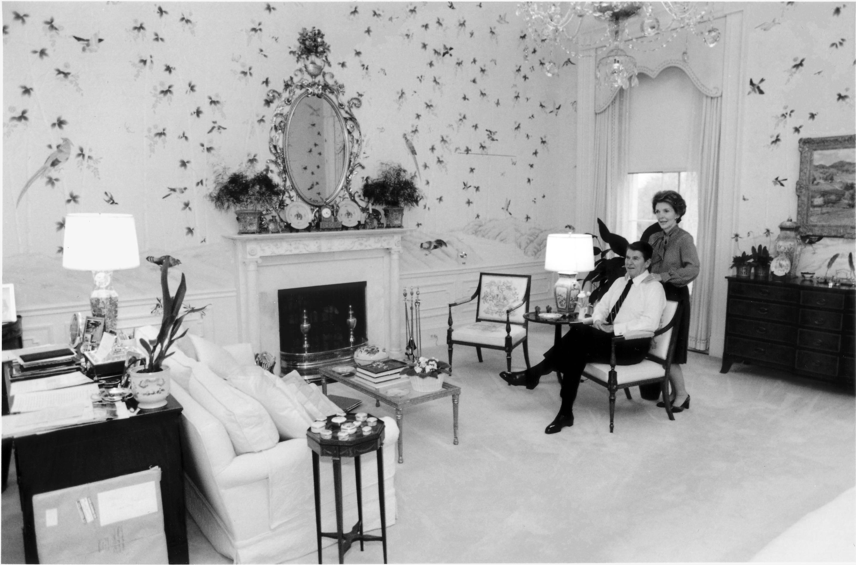 Reagans in their White House Bedroom