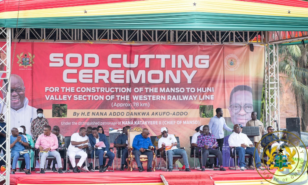 Akufo-Addo cuts sod for €500 million Manso to Huni Valley railway line