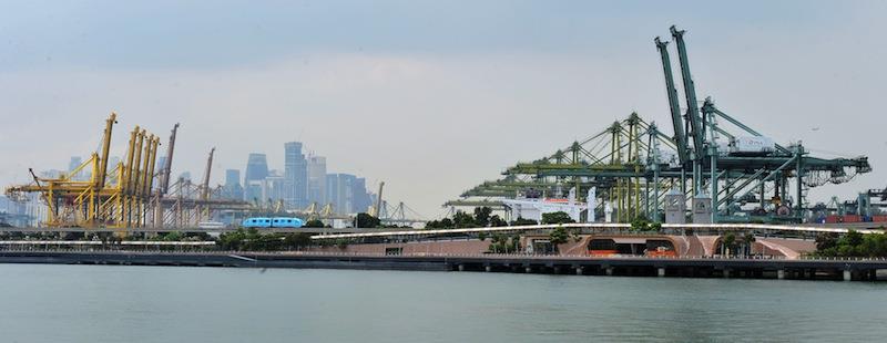 Singapur port panorama