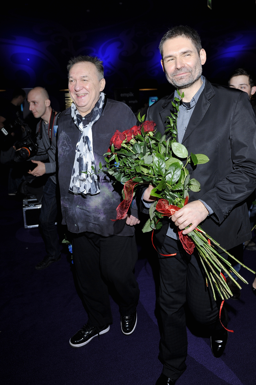 Michał Urbaniak i Piotr Trzaskalski na premierze filmu