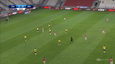 Cracovia - Arka (0:0): Rapa chciał przywitać się z kibicami Cracovii golem z dystansu. Ale to nie mogło zaskoczyć Steinborsa...