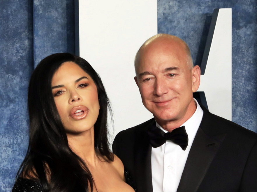 Lauren Sanchez iJeff Bezos na przyjęciu