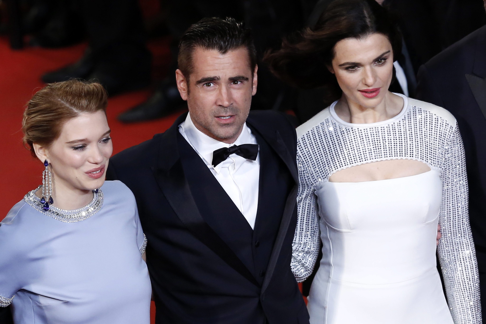 Colin Farrell z pięknymi paniami: Leą Seydoux i Rachel Weisz