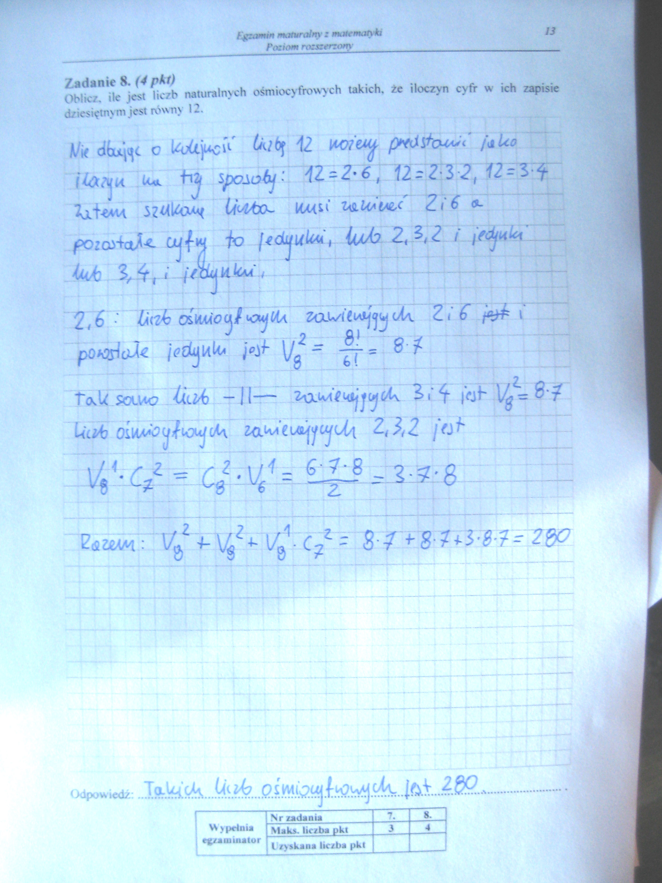 Matura z matematyki - poziom rozszerzony. Odpowiedzi