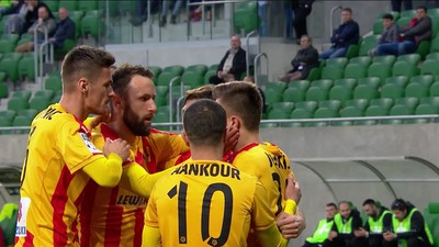 Śląsk - Korona (1:1): Jukić nie dał szans Słowikowi! Zawodnik wykorzystał świetną wrzutkę od Gardawskiego!