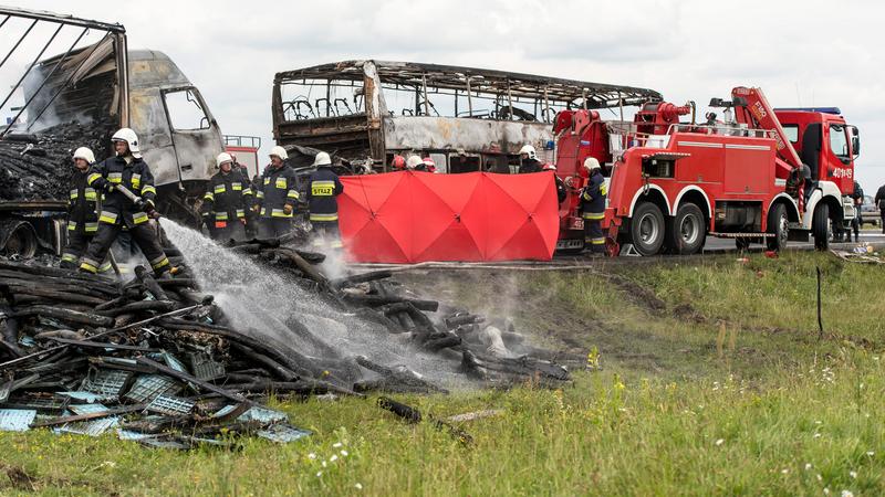 Karambol na autostradzie A4 w Brzegu w woj. opolskim